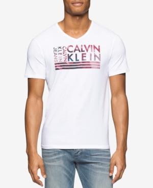 Calvin Klein Jeans Men's Wave Logo Graphic-print T-shirt