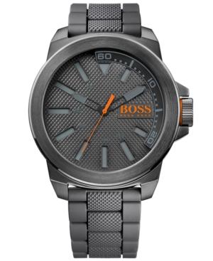 Boss Orange Men's Gray Silicone Strap Watch 50mm 1513005