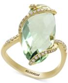 Effy Green Amethyst (7-1/4 Ct. T.w.) And Diamond (1/5 Ct. T.w.) Ring In 14k Gold