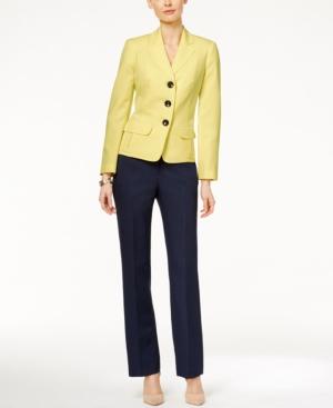 Le Suit Colorblocked Three-button Jacket Pantsuit