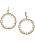 Kate Spade New York Gold-tone Imitation Pearl And Pave Disc Drop Earrings