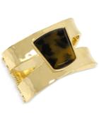 Robert Lee Morris Soho Gold-tone Faux Tortoiseshell Openwork Sculptural Bracelet