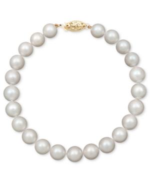 "belle De Mer Pearl Bracelet, 7-1/2"" 14k Gold A+ Cultured Freshwater Pearl Strand (7-1/2-8mm)"