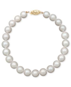 "belle De Mer Pearl Bracelet, 7-1/2"" 14k Gold A+ Cultured Freshwater Pearl Strand (7-1/2-8mm)"