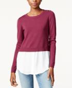 Maison Jules Layered-look Sweater, Created For Macy's