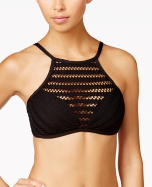 Kenneth Cole Tough Luxe High-neck Illusion Bikini Top Women's Swimsuit
