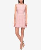 Jessica Simpson Tweed Open-back Fit & Flare Dress