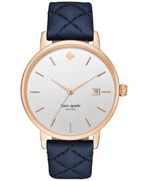 Kate Spade New York Women's Metro Grand Blue Leather Strap Watch 38mm Ksw1160