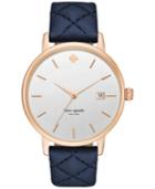 Kate Spade New York Women's Metro Grand Blue Leather Strap Watch 38mm Ksw1160