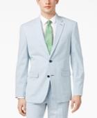 Tommy Hilfiger Men's Slim-fit Stretch Performance Blue/white Seersucker Suit Jacket