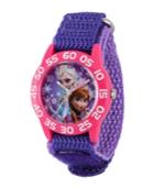 Disney Frozen Elsa & Anna Girls' Pink Plastic Time Teacher Watch