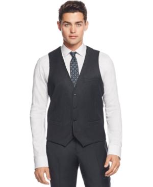 Bar Iii Charcoal Flannel Slim-fit Vest, Only At Macy's