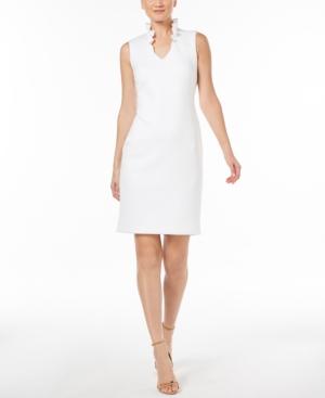 Calvin Klein Ruffled-collar Scuba Sheath Dress
