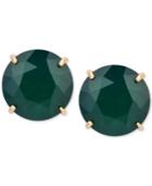 T Tahari Gold-tone Emerald Stone Clip-on Stud Earrings