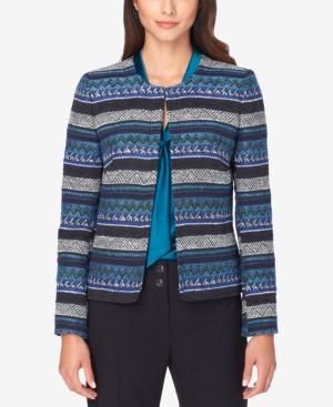 Tahari Asl Jacquard Flyaway Blazer