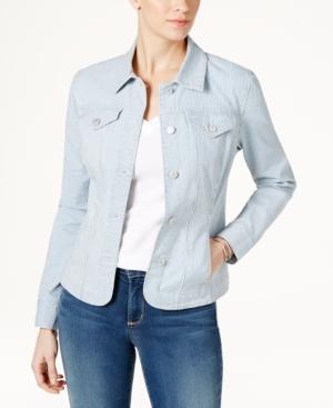 Charter Club Printed Denim Jacket, Only At Macy's