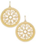 Charter Club Gold-tone Flower Circle Drop Earrings, Created For Macy's