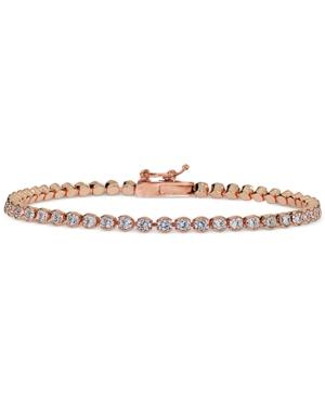Giani Bernini Cubic Zirconia Boxed Bezel-set Tennis Bracelet In 18k Rose Gold-plated, 18k Gold-plated Sterling Silver And Sterling Silver, Only At Macy's