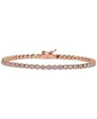 Giani Bernini Cubic Zirconia Boxed Bezel-set Tennis Bracelet In 18k Rose Gold-plated, 18k Gold-plated Sterling Silver And Sterling Silver, Only At Macy's
