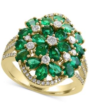 Brasilica By Effy Emerald (4-1/3 Ct. T.w.) And Diamond (1/2 Ct. T.w.) Cluster Ring In 14k Gold