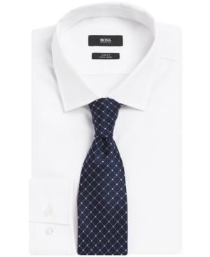 Boss Patterned Italian Silk/linen Tie