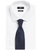 Boss Patterned Italian Silk/linen Tie