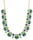 Charter Club Gold-tone Green And Blue Stone Drama Necklace, Only At Macy's