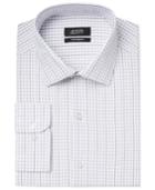 Alfani Men's Big And Tall Performance Grey Plaid Dress Shirt, Only At Macy's