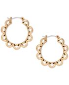 Lucky Brand Gold-tone Floral Hoop Earrings