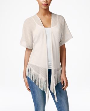 Cejon Solid Swiss Dot Fringe Cover Up