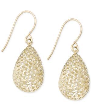Diamond-cut Pear Drop Earrings In 14k Gold