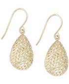 Diamond-cut Pear Drop Earrings In 14k Gold
