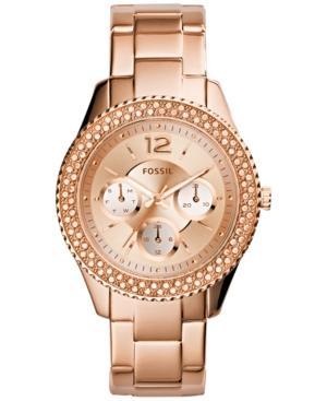 Fossil Women's Stella Rose Gold-tone Stainless Steel Bracelet Watch 38mm Es3590