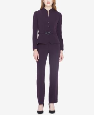Tahari Asl Three-button Belted Pantsuit