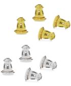 Giani Bernini 4-pc. Set Earring Bullet Backs In Sterling Silver And 18k Gold-plated Sterling Silver, Created For Macy's