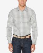 Perry Ellis Men's Non-iron Multi-color Mini Plaid Shirt