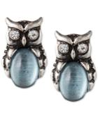Lonna & Lilly Silver Plated Owl Stud Earrings