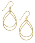 Giani Bernini Double Teardrop Drop Earrings In 18k Gold-plated Sterling Silver, Only At Macy's
