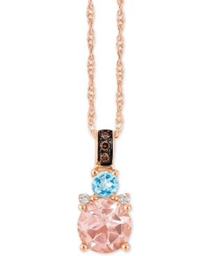 Le Vian Chocolatier Multi-gemstone (2/3 C.t. T.w.) And Diamond Accent 18 Pendant Necklace In 14k Rose Gold