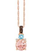 Le Vian Chocolatier Multi-gemstone (2/3 C.t. T.w.) And Diamond Accent 18 Pendant Necklace In 14k Rose Gold
