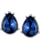 2028 Silver-tone Blue Faceted Stone Drop Earrings, A Macy's Exclusive Style