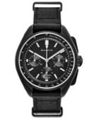 Bulova Men's Chronograph Moon Black Leather Strap Watch 45mm