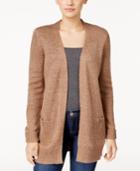 Karen Scott Marled Open-front Cardigan, Only At Macy's