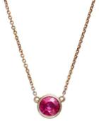 10k Rose Gold Necklace, Ruby Bezel-set Pendant (1/2 Ct. T.w.)