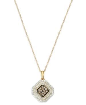 Wrapped In Love White And Brown Diamond Pendant Necklace In 14k Gold (1/2 Ct. T.w.)