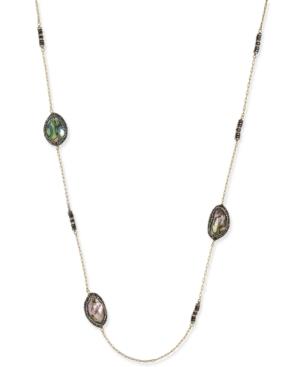 Paul & Pitu Naturally 14k Gold-plated Abalone And Hematite Illusion Necklace