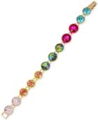 Betsey Johnson Gold-tone Multi-crystal Link Bracelet