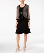 R & M Richards Embellished Sequin Mesh Dress And Jacket