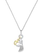 Diamond Mother And Child Pendant Necklace (1/10 Ct. T.w.) In Sterling Silver And 14k Gold-plated Sterling Silver
