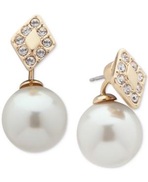 Ivanka Trump Gold-tone Pave & Imitation Pearl Front-back Earrings